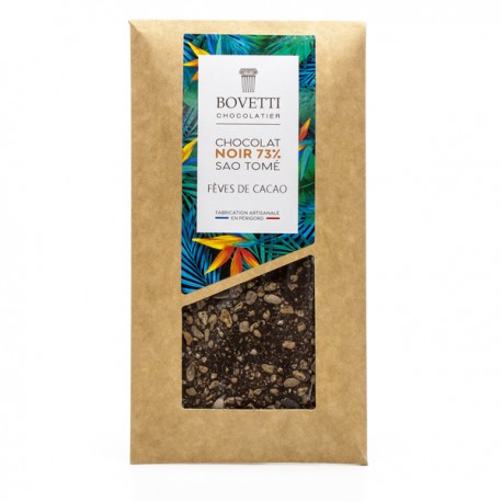 Tablette de Chocolat Noir Fèves de Cacao 73% Bovetti 100g