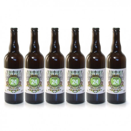 Lot de 6 Bières Brassée 24 Blonde Bio Brasserie Artisanale de Sarlat 75cl