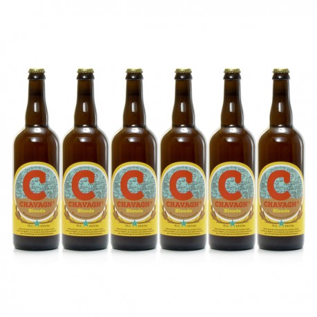 Lot de 6 Bières Blondes Artisanales Chavagn' 75cl soit 450cl