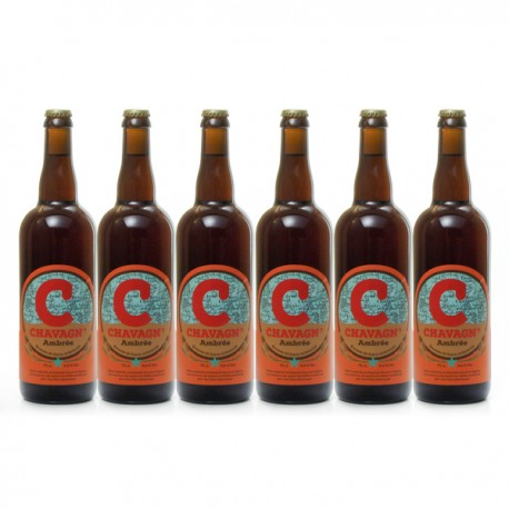 Lot de 6 Bières Ambrées Artisanales Chavagn' 75cl soit 450cl