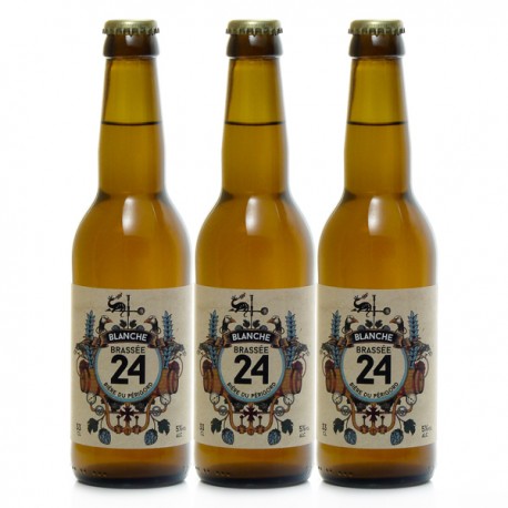 Lot de 3 Bières Brassée 24 Blanche Brasserie Artisanale de Sarlat 33cl