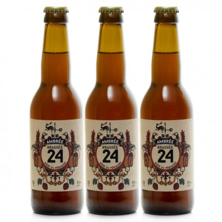 Lot de 3 Bières Brassée 24 Ambrées Brasserie Artisanale de Sarlat 33cl