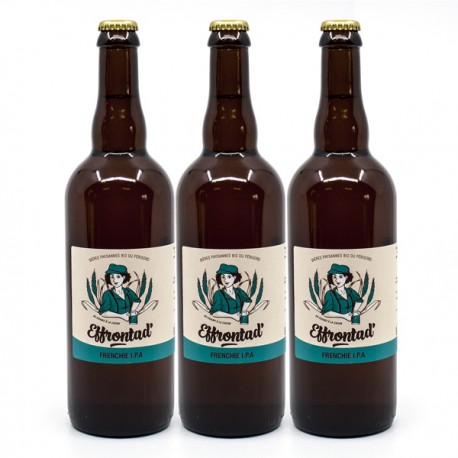 Pack de 3 Bières Blanches Artisanales Frenchie IPA Brasserie Effrontad' Bio 75cl