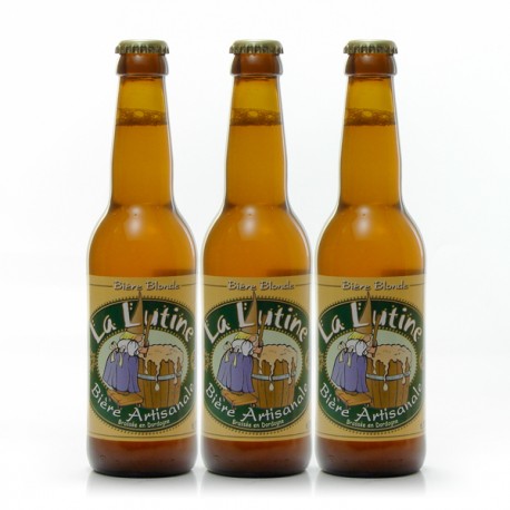 Lot de 3 Bières Blondes Artisanales du Périgord Brasserie La Lutine Bio 33cl