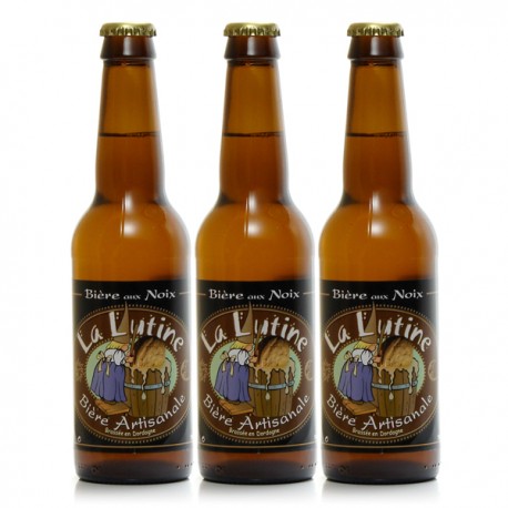 Lot de 3 Bières Artisanales du Périgord à la Noix Brasserie la Lutine BIO 33cl