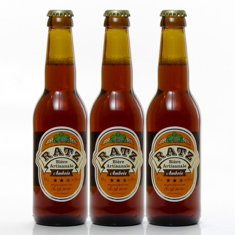 Lot de 3 Bières Ambrées Artisanales du Quercy Brasserie Ratz 33cl