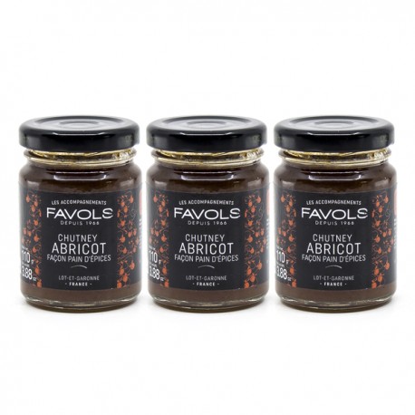 Lot de 3 Chutneys Abricot Façon Pain D'épices 110g