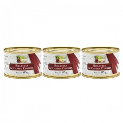 Lot de 3 Rillettes de Canard Confites 65g