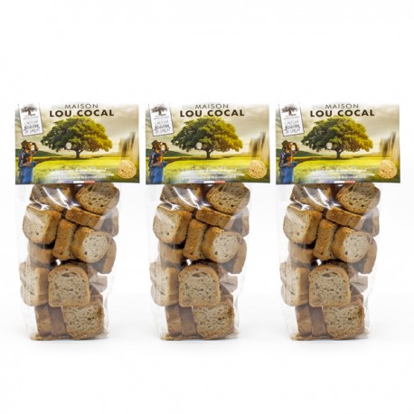 Lot de 3 mini Biscottes aux Noisettes et aux Noix du Périgord 100g