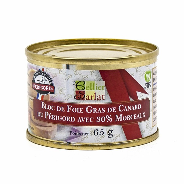 Bloc de foie gras de canard 30% morceaux - Prohadis